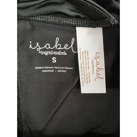 Ingrid + Isabel Maternity Leggings Women Small Black Shiny Faux Leather Pant NWT - Picture 4 of 10